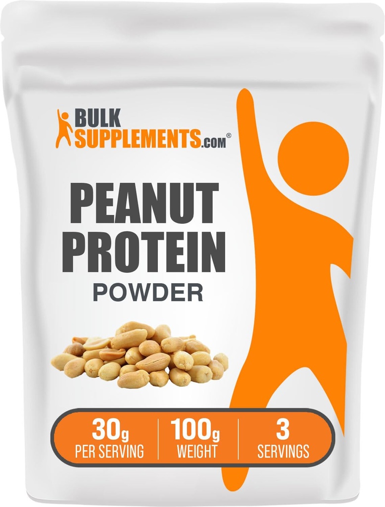 BulkSupplements.com Maapähkli jahuvalgu pulber - tühjenenud maapähklijahu, maapähklivalgu pulber - maapähklivalgu jahu, gluteenivaba, 30 g Serving, 100 g (3,5 oz) (pakk 1)