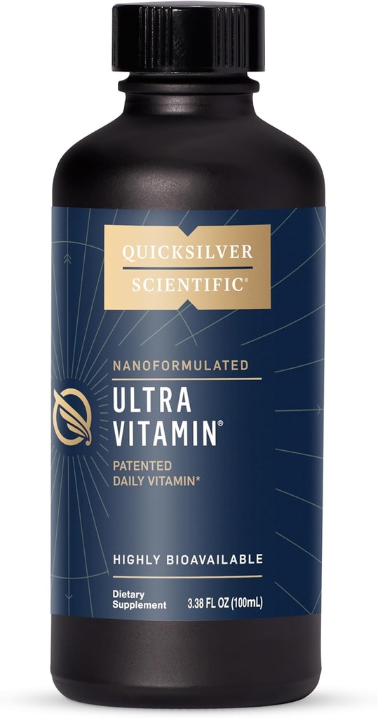 Quicksilver Teaduslik Liposomaalne Ultra Vitamiin - Vedel Multivitamiin & Antioksüdandid Energia, Maksa Tervise Ja Aju Toetamiseks - Bioaktiivne B Kompleks, Vitamiin C, D, E & K (100 ml)