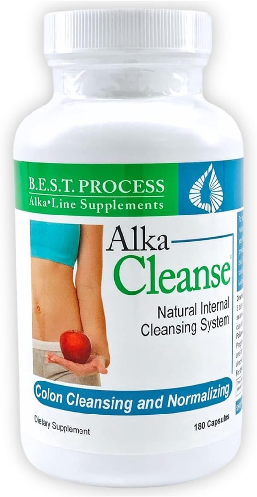 Alka•Cleanse Best Process Alkaline – Herbal Detox Colon Cleanse & Digestive Distress Formula – Psyllium Husk, probiootikumid, ensüümid ja maitsetaimed (1)