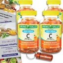 Valik Bundle Spring Valley Nullsuhkur C-vitamiin Gummies Toidulisandi 250 mg 120 Ct 4 pk (480 Kokku) + Vitamiini juhend ja pillide konteiner (6 kaupa)!