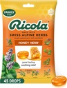 Ricola Honey Herb Cough tilgad, 45 Count, Fair Trade Honey & Natural Menthol Cough Suppressant & Throat leevendavad tilgad, Great Maitse leevendamine köha ja kurgu ärrituse sümptomid