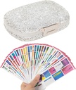 Pill Korraldaja siltidega Bling Taskupillide ümbris kleebistega Travel Medicine Kit Holder Väike Purse Pill Box Konteiner Portable Mini Ravimite Hoidmine (Valge & 300 Sildid)