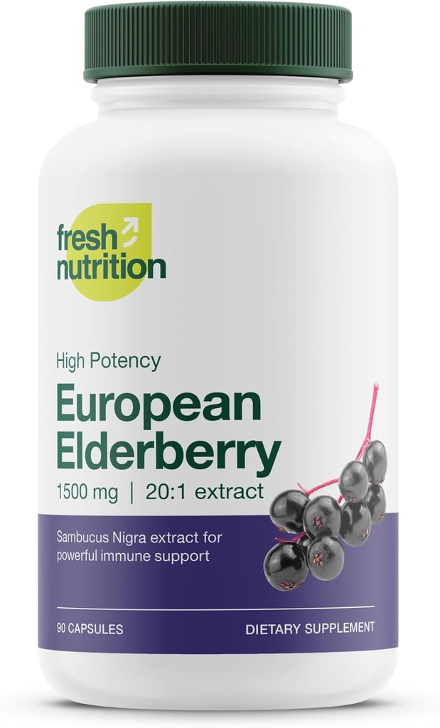 Elderberry Immune Support - Strongest DNA Kontrollitud 1800mg Sambucus Black Elderberry - Lihtne neelata Elderberry Kapsel - Võimas Booster - Gluteenivaba, Sojavaba, Non GMO, Vegan Safe
