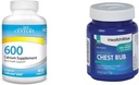 21st Century Calcium 600mg tabletid 400 Count & HealthWise Ravim Rind Rub 4oz Köha supressant