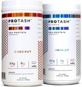 Pakendis 2 | Veganvalgu pulber TASHIE poolt, 20 g Peavalku meestele ja naistele, Non GMO, Zero Sugar, Sisaldab Probiootikumi & HMB (Vanilla & Coconut)