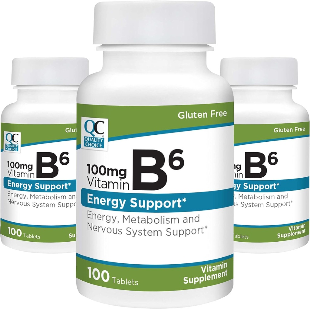 Kvaliteedivalik Vitamiin B6 100mg 100 Tablettide pudelid (3 pakend)