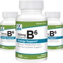 Kvaliteedivalik Vitamiin B6 100mg 100 Tablettide pudelid (3 pakend)