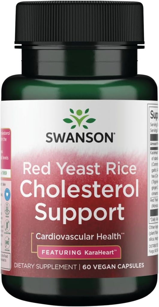 Swanson Red Pärm Riisi Kolesterooli Toetus - Karaheart 60 Vegan Caps