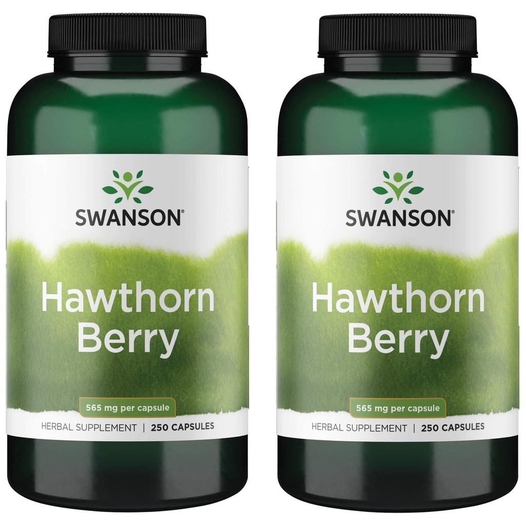 Swanson Hawthorn Berry Supplement - Antioksüdandid Flavonoidid (250 kapslit, 565 mg igaüks) 2 Pakend