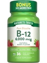 Nature's Truth B12 Vitamiin 6000 mcg | metüülkobalamiin | 36 tabletti | Fast Dissolve Natural Berry Flavor | Vegan, Non-GMO & Gluten Free