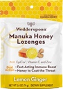 Wedderspoon Manuka Honey Immunity Lozenges, Sidrun Ingver, 2, 6 Oz (pakk 1), Tõeline Uus-Meremaa Honey, Suurendage immuunsust kahe tunni jooksul