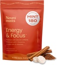 NeuroGum Energia Kofeiini Rahapajad (180 tükki) - Suhkruvaba L-teaniin + looduslik kofeiin + Vitamiin B12 & B6 - Nootroopne energia ja fookuse täiendus naistele ja meestele - Keto & Vegan, Kaneeli Maitse