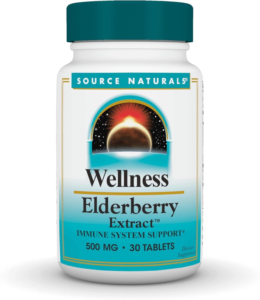 Allikas Naturals Wellness Elderberry Extract, 500 mg immuunsüsteemi toetuseks * - 30 tabletti