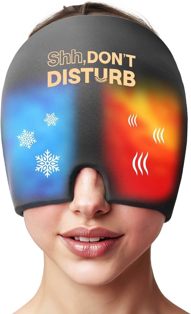 Migreen Relief Cold Cap - korduvkasutatav Gel Ice Pack Head Wrap peavalu, Puffy Eyes, Siinus Surve, Hangover - 360° Compression Migreeni müts naistele ja meestele - jahutuskork pinge ja stressi leevendamiseks