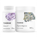 THORNE - Sleep Support Duo - Magneesium Bisglütsinaat pulber + melaton-3 rahulikku und - 60 serveerimist