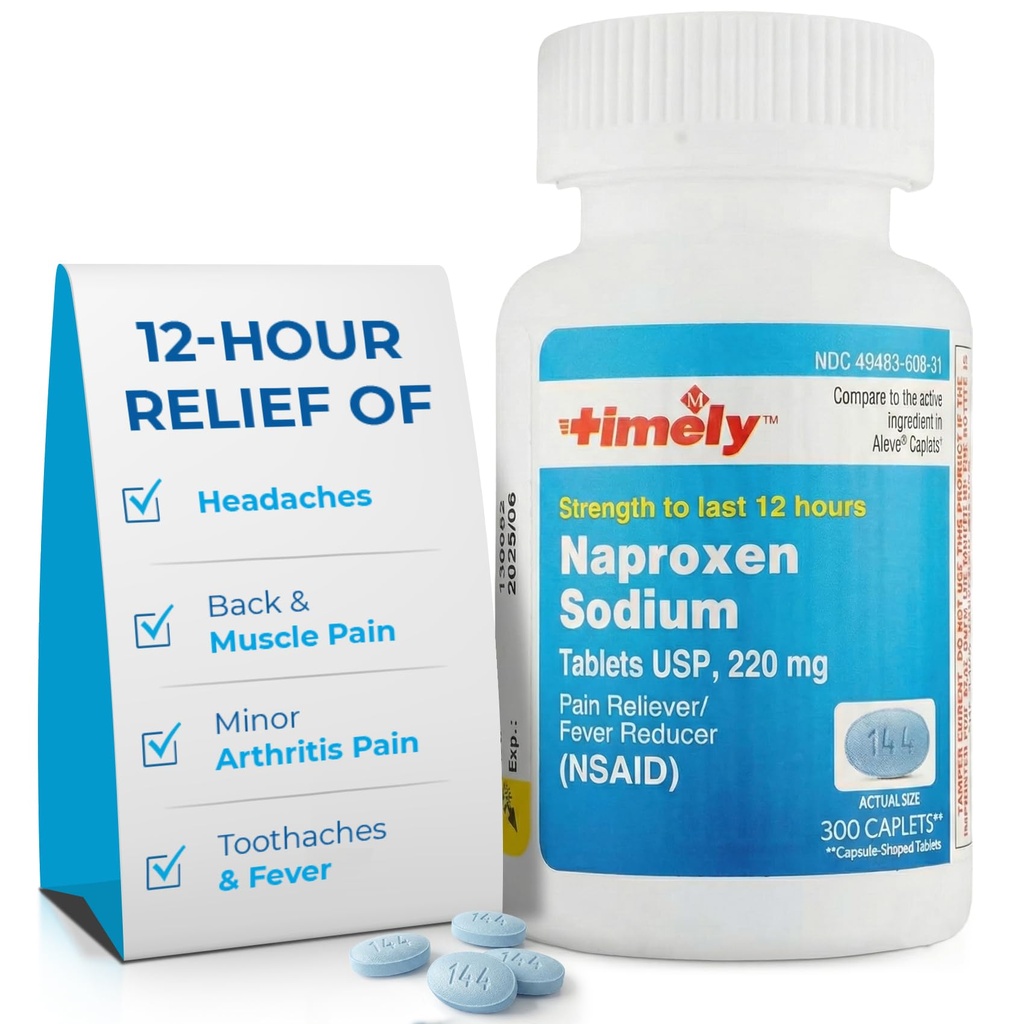 Time-CAP LABS, INC. Õigeaegne Naproxen Naatrium 220mg - MSPVA valu leevendaja peavalu, hambavalu, väike artriit Valu leevendamine, seljavalu, palavik - kestab 12 tundi - 300 loend