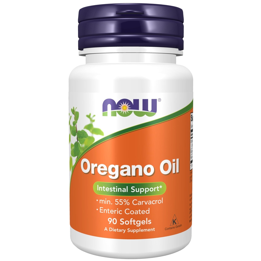 NOW Foods Supplements, Oregano õli ingveri ja apteegitillõli, Enteric kaetud, 90 Softgels