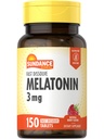 Sundance Melatoniin Kiire lahustamine | 3mg | 150 Fast Lahustuvaid tablette | Looduslik marjamaitse | Taimetoitlane, mitte-GMO ja gluteenivaba toidulisand
