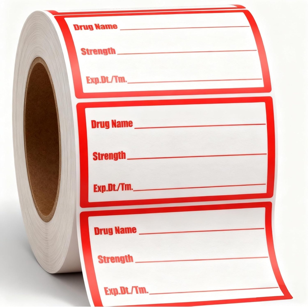 500Pcs Ravimi nimetus Kleebised Ravimi tugevuse kleebised 1x2 tolli-veterinaarjuhise sildid Meeldetuletusmärgised