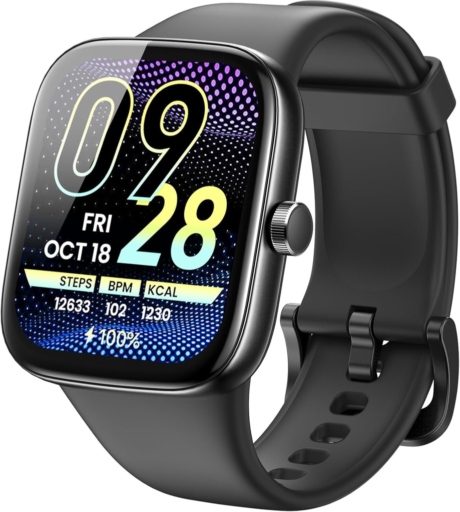 TOZO AMOLED S7 Smart Watch Bluetooth Call 1.85 Inch Ultra HD Screen, Dynamic Dials Messages Push 100+ Sport Modes, Detect Human Health Sleep Monitor High Battery Life, Touch Function