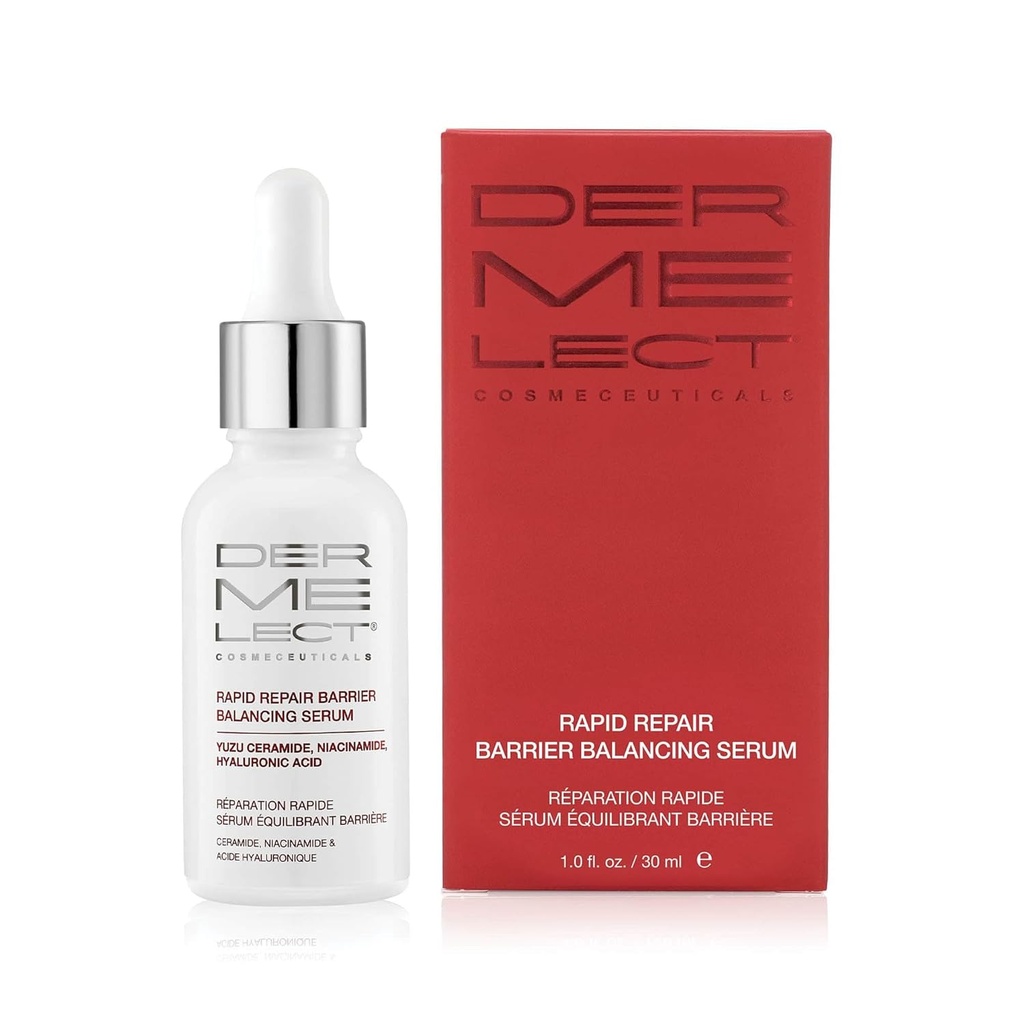 Dermelect Cosmeceuticals Rapid Repair Barrier Balancing Seerum – Super-Hydrating ravi niatsiinamiid, hüaluroonhape, prebiootikumid ja antioksüdandid sile, kiirgav nahk 1.0 oz