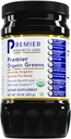 Premier Research Labs Premier Organic Greens - Super Greens Powder, Greens Superfood Powder jookidele, roheline mahl, toitumistoetus, Supergreens meestele ja naistele, Spinat, Alfalfa, Chlorella - 10 oz