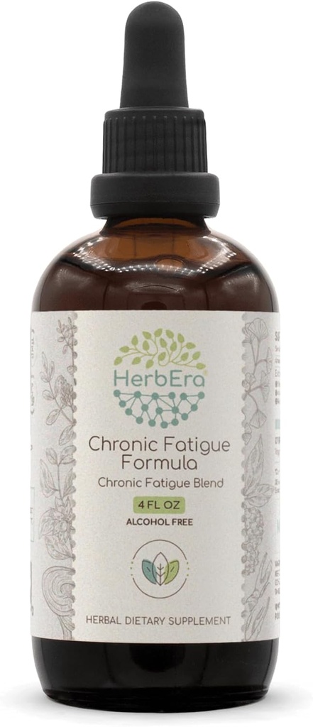 HerbEra kroonilise väsimuse valem B120 Alkoholivaba ekstrakt tinktuur: Siberi ženšenni juur, Ashwagandha juur, lagritsa juur, Ginkgo Biloba Leaf, Reishi seen. Krooniline väsimus Blend 4 Fl Oz