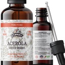 Acerola tinktuur (vitamiin C), Orgaaniline Acerola ekstrakt (Malpighia Glabra) Kuivatatud Marja vere, südame, arterite, Non-GMO külmpressitud orgaanilised köögiviljad Glycerin, Florida maitsetaimed täiendused