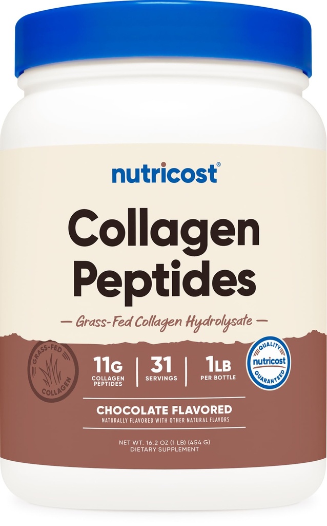 Nutrikost kollageenpeptiidide pulber 1LB (454 G) (šokolaad) - rohusööt Veise kollageenhüdrolüsaat