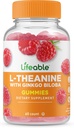 Elujõuline L Theanine koos Ginkgo Biloba - suurepärane maitse Looduslik maitse Gummy Supplement Vitamiinid - Mitte-GMO Gluteenivaba Vegan näritav - et aidata teil keskenduda ja lõõgastuda - täiskasvanutele Mehed Naised - 60 Gummies