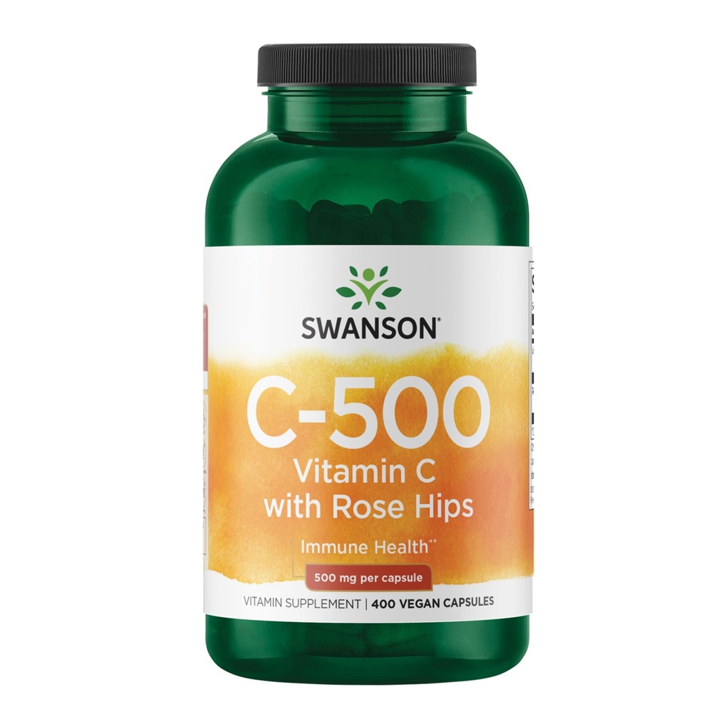 Swanson C-vitamiin Rose HIPS 500 milligrammi 400 kapslit