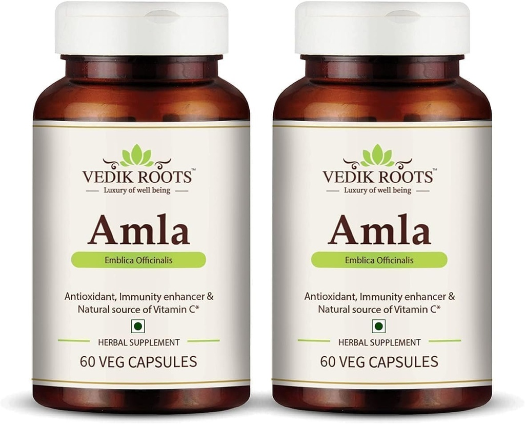 Generic RISE Amla kapslid 60  Orgaaniline antioksüdantide immuunsust suurendav looduslik C-vitamiini allikas ja juuste kasvu taimsed toidulisandid (2. pakk)