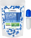 XPRS Nutra suurus 1 Tühjad kapslid - 500 loend Tühjad želatiinkapslid - Pill DIY kapsli täitmine - Puhtad Veisepillid Gel kapslid Do-It-Yourself täiendused (sinine/valge)