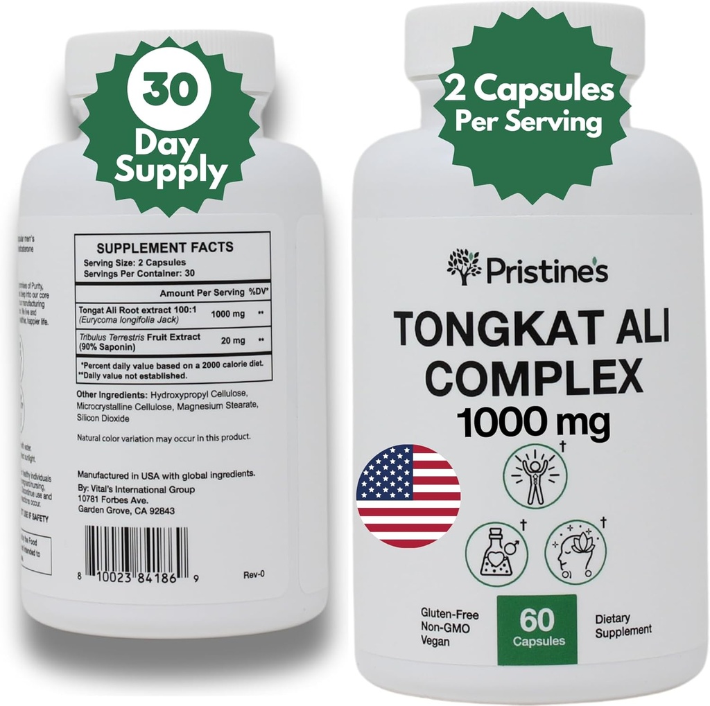 Tongkat Ali 1000MG ekstrakti täiendus - 30 päeva pakkumine - sportliku jõudluse tugi - looduslik aphrodisiac, testosteroon ja immuunsuse tugi - võimas antioksüdantide eelised