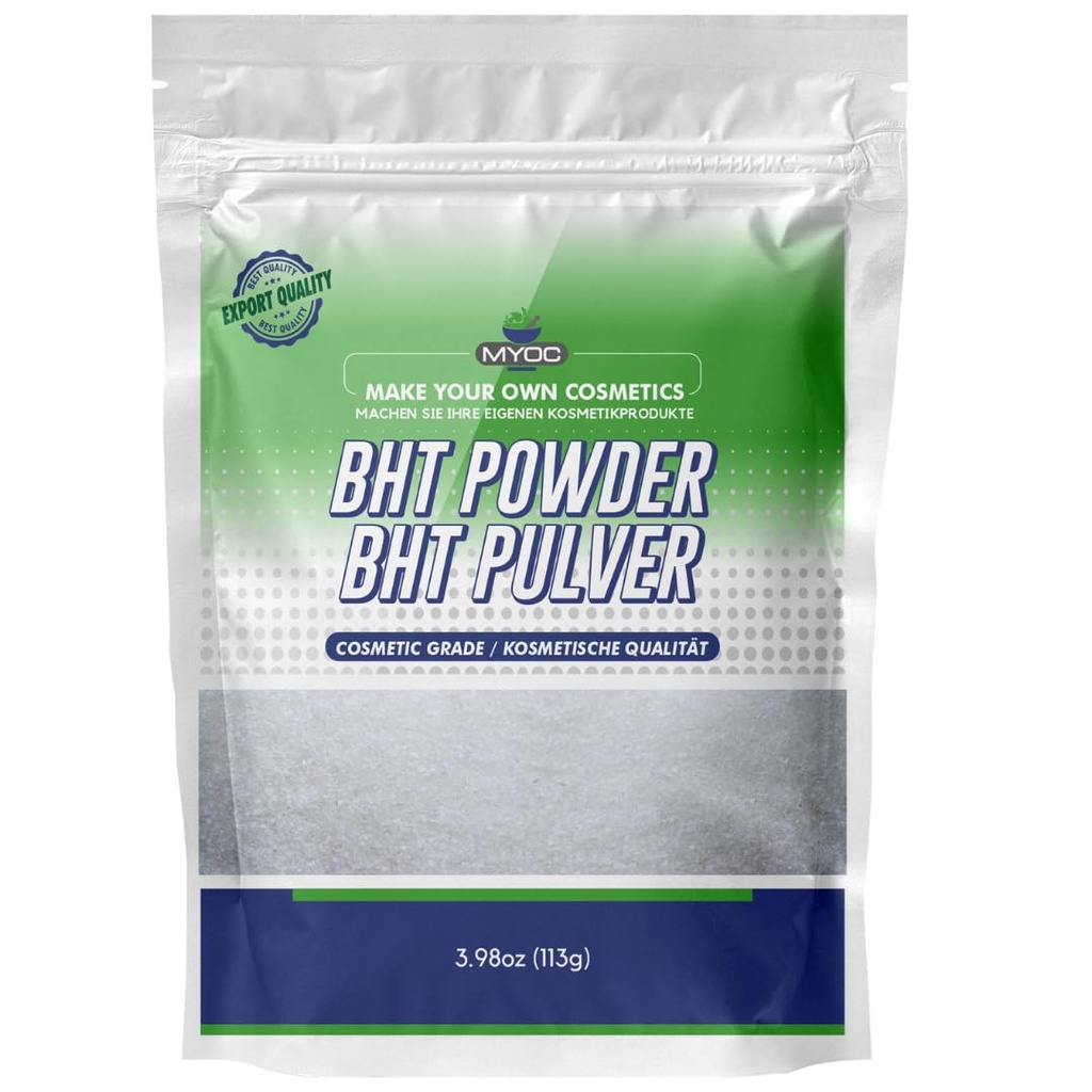 BHT Powder - 113g (3.98 Oz) | Premium Butylated Hydroxytoluene (BHT) Powder for Cosmetics - Paraben-Free Formula