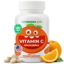 Lapsed C-vitamiini närimistabletid 250mg - vegan, GMO-vaba, gluteenivaba, pähklivabad vitamiinid - toidulisand immuunsüsteemi toetamiseks - lastele - 120 närimistabletti