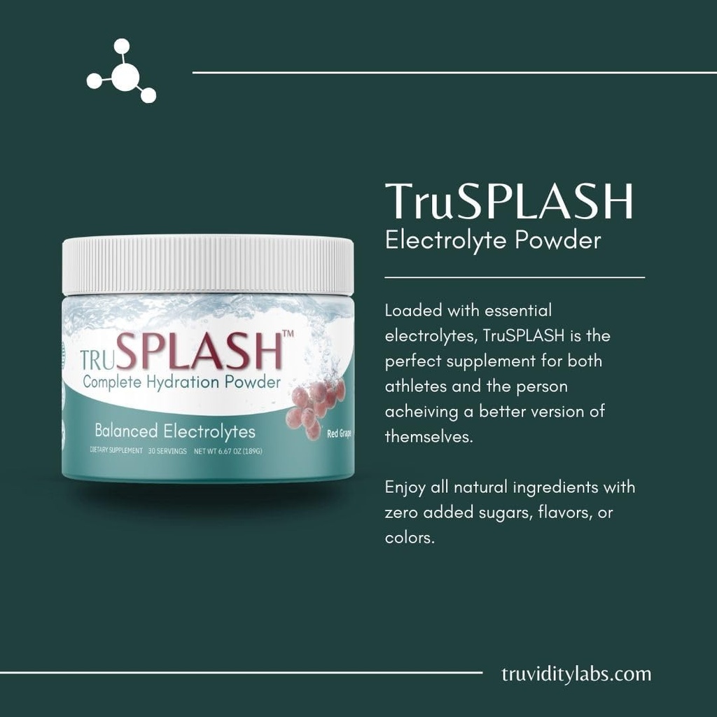 TruSPLASH Täielik hüdrauliline elektrolüütpulber (looduslik marja) - 30 serveerimist