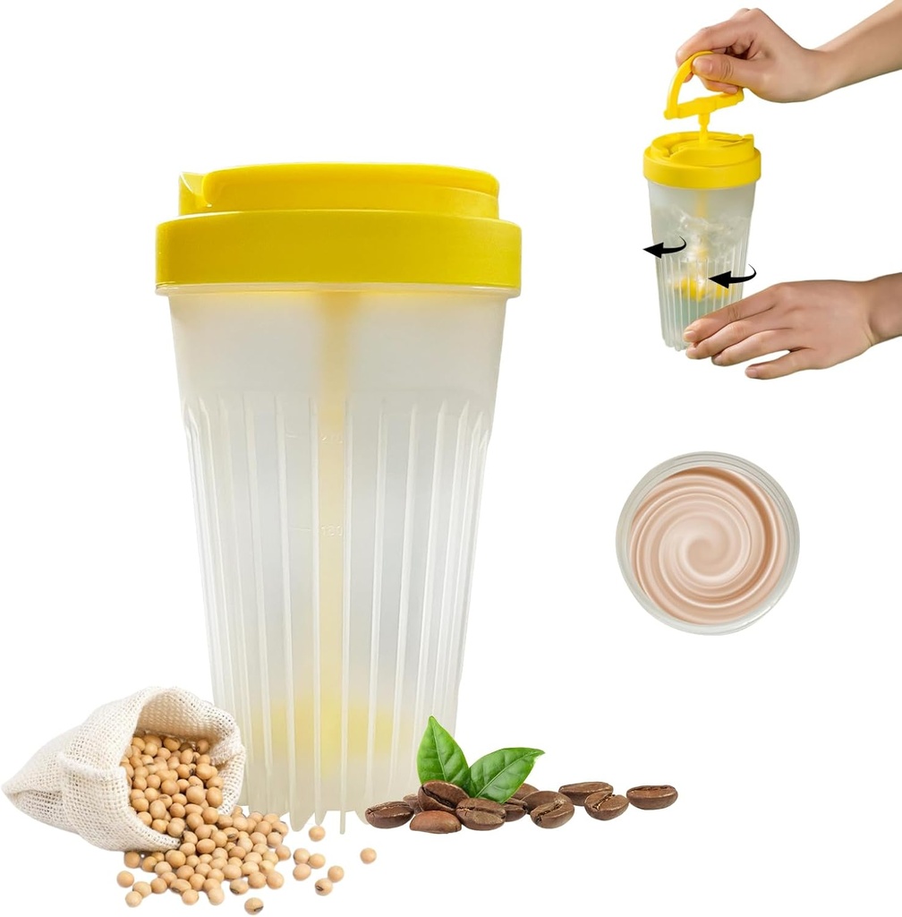 MIUPOO Stirring Bottle, Durable Stir Cup for Stirring Beverage, Small Blender Shaker Bottle, Reusable Coffee Cup Sobivad kohvi segamiseks, Valk Shakes, Smoothies, Pre Exercise Supplements ja joogid