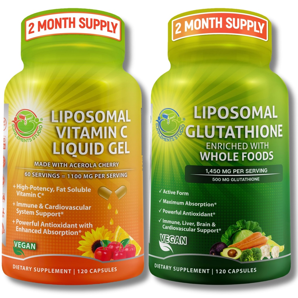 TARBIJAD UURING Liposomaalne C-vitamiin 1100mg Vedel geelkapslid - komplekt koos - Liposomaalne Glutatioon 500mg täiendus