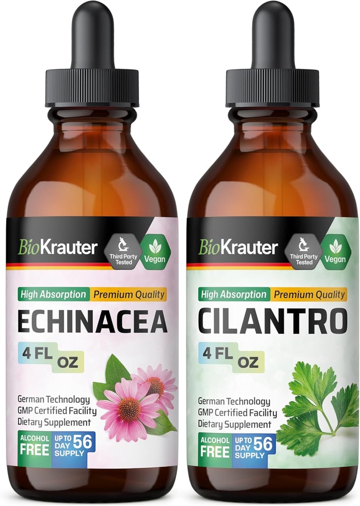 BIO KRAUTER Echinacea Tinktuur 4 Fl. Oz... Cilantro Tinktuur 4 Fl. Oz.