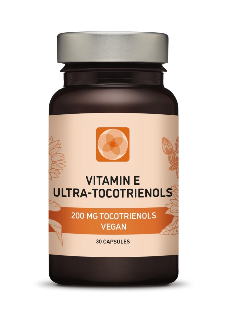 Ultra-tokotrienool 200mg E-vitamiini Vegan – kõik 4 tokotrienooli – alfatokotrienool + beetatokotrienool + gammatokotrienool + deltatokotrienool – tokoferoolide puudumine (30)