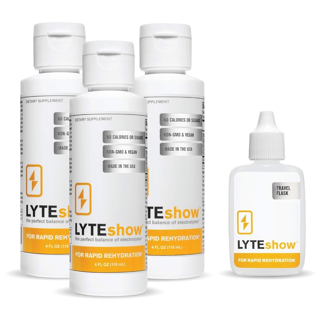 LyteLine LyteShow Sugar-Free Electrolyte Supplement, 3 Pack, 120 Servings - Keto sõbralik, tsink ja magneesium kiireks rehüdratsiooniks, treeninguks, lihaste taastamiseks ja energia - Vegan