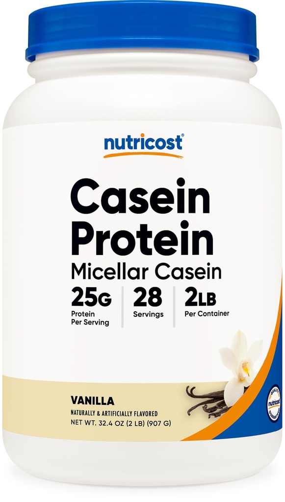 Nutricost Kaseiini Proteiini Pulber 2lb Vanilla - Micellar Kaseiin, Gluteenivaba, Non-GMO