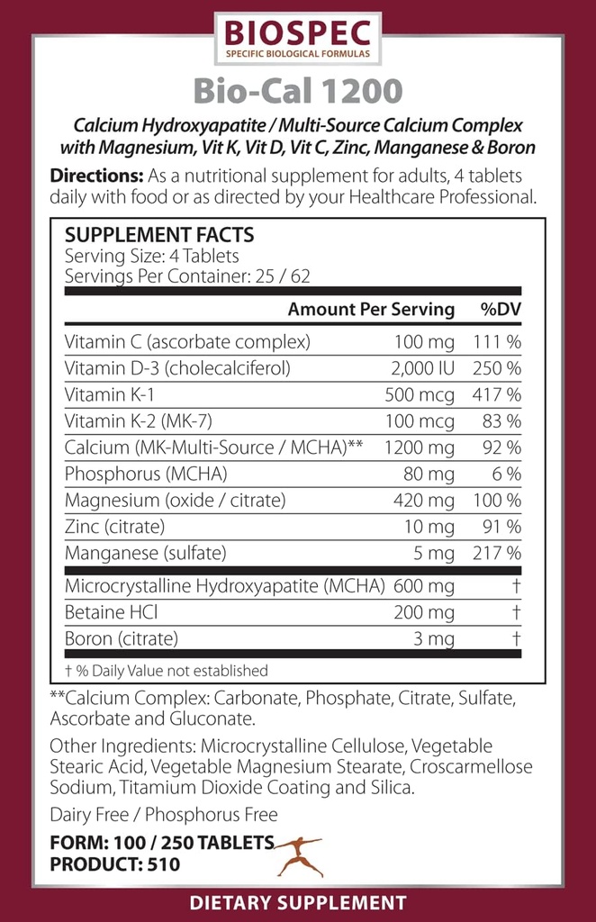 BioSpec Nutritionals Bio-Cal 1200 (250 tabletti)