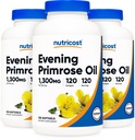 Toitaine õhtune primaarõli 1300mg, 120 Softgels (3 pudelit) - mitte-GMO, gluteenivaba, 120 serveerimist