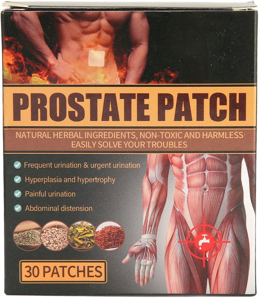 Eesnäärme hooldus plaastrid, 30Pcs Ebamugavus leevendab meeste eesnäärme ravi Navel Patch põie plaastrid eesnäärme tervise edendamiseks Naba urineerimine