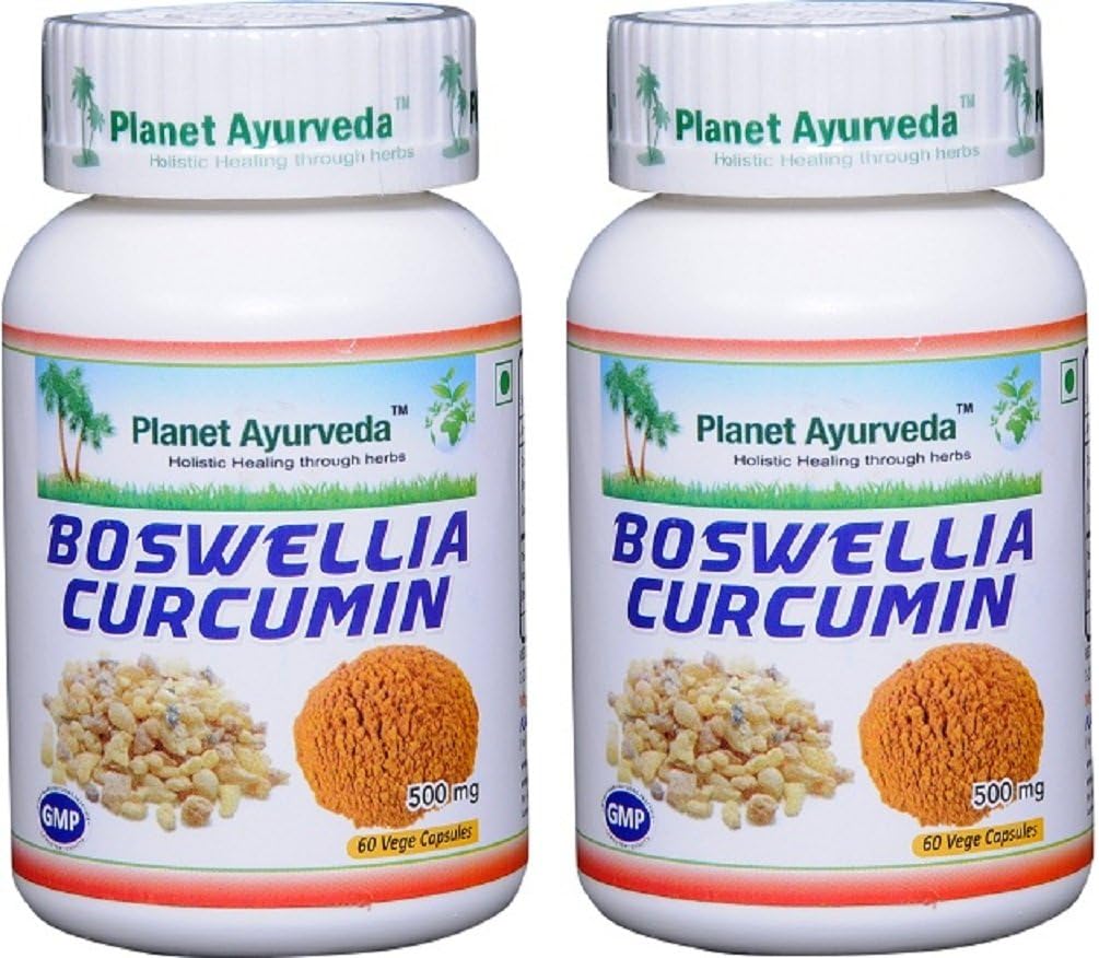 Planeet Ayurveda Boswellia Curcumin, 500mg Veg kapslid - 2 pudelit
