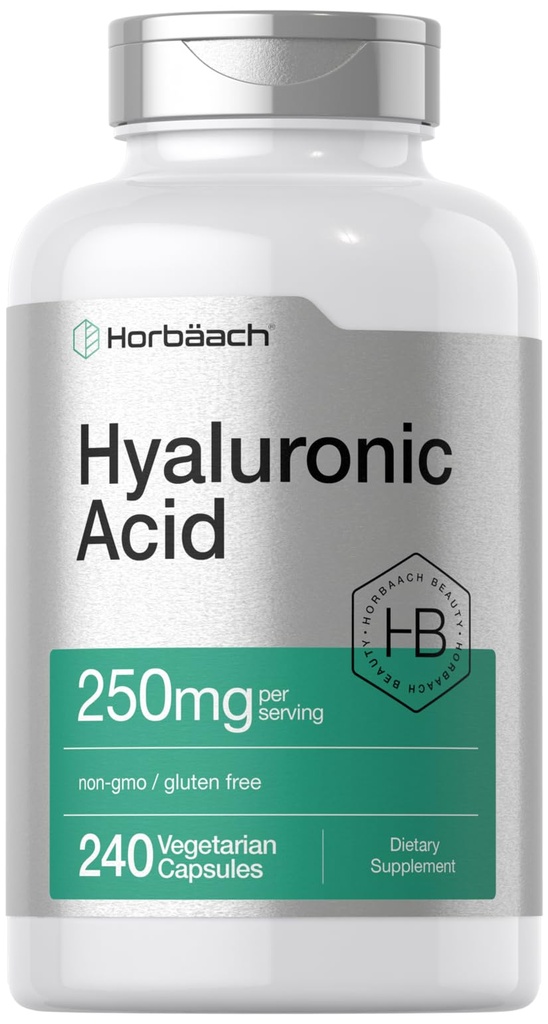 Horbäach Hüaluroonhappe kapslid | 250 mg | 240 Loeng | Mitte-GMO ja Gluteenivaba toidulisand