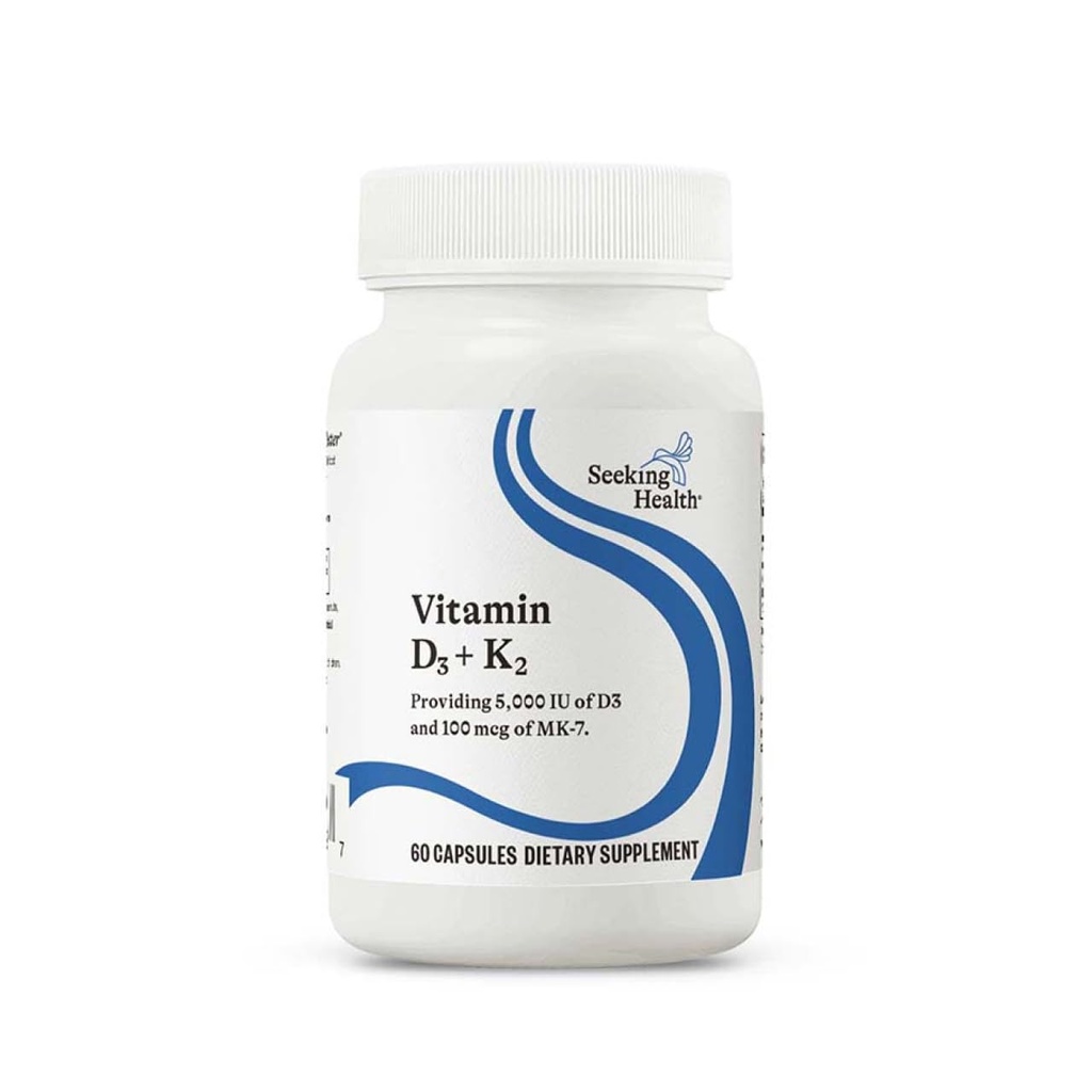 Otsides Tervis Vitamiin D3 + K2 - Immuunsüsteemi ja luu tervise toetust vitamiin D3 (kolekaltsiferool) ja vitamiin K2 (Menakinoon-7) - taimetoitlane Vitamiin D & K Supplement - 60 kapslit