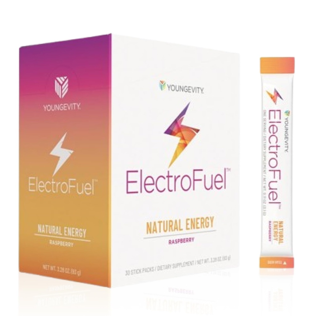 Youngevy Official ElectroFuel Natural Energy Drink Mix - Vaarika elektrolüüt pulber - Energia ja hüdratsioon - 30 Sticks